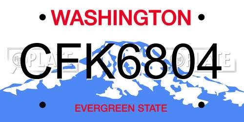 CFK6804 Washington License Plate