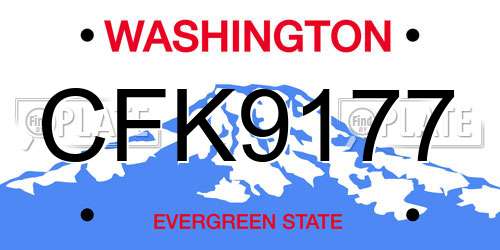 CFK9177 Washington License Plate