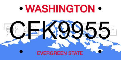 CFK9955 Washington License Plate