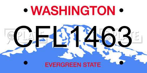 CFL1463 Washington License Plate