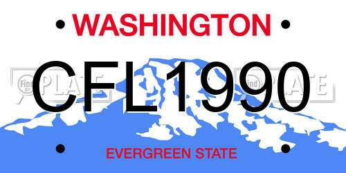 CFL1990 Washington License Plate