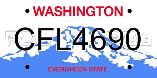 CFL4690 Washington License Plate