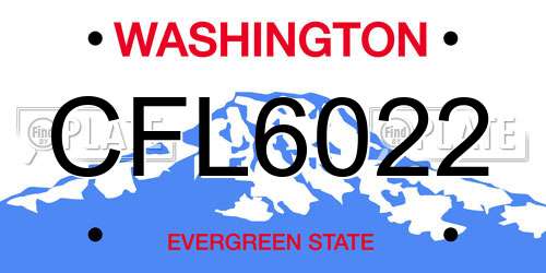 CFL6022 Washington License Plate