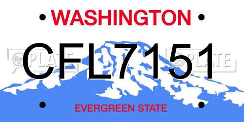CFL7151 Washington License Plate