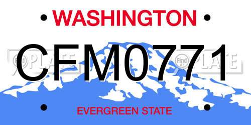 CFM0771 Washington License Plate
