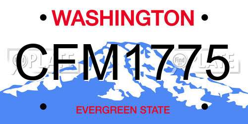 CFM1775 Washington License Plate