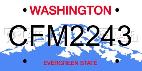 CFM2243 Washington License Plate