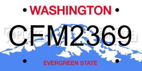 CFM2369 Washington License Plate