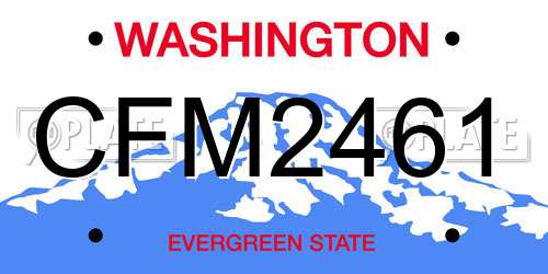 CFM2461 Washington License Plate