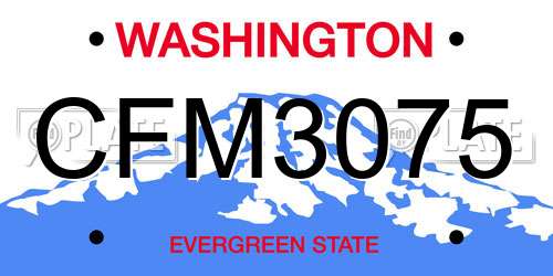 CFM3075 Washington License Plate