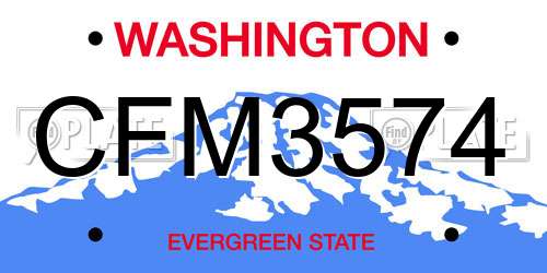 CFM3574 Washington License Plate