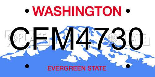 CFM4730 Washington License Plate