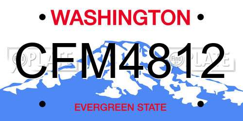 CFM4812 Washington License Plate