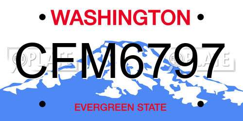CFM6797 Washington License Plate