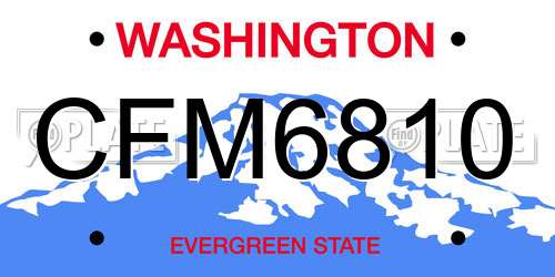 CFM6810 Washington License Plate