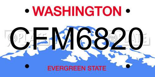 CFM6820 Washington License Plate