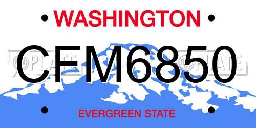 CFM6850 Washington License Plate