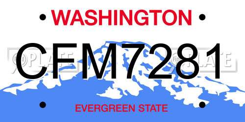 CFM7281 Washington License Plate