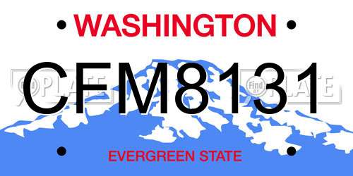 CFM8131 Washington License Plate