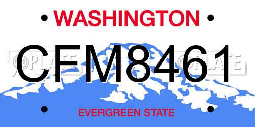 CFM8461 Washington License Plate