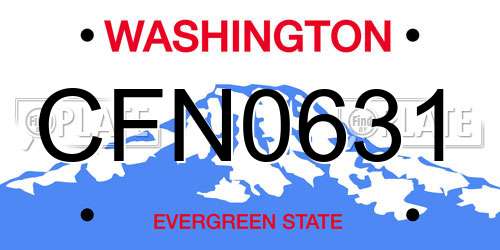 CFN0631 Washington License Plate