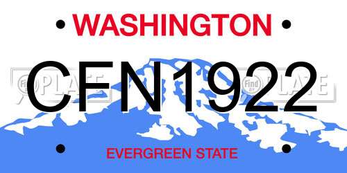 CFN1922 Washington License Plate