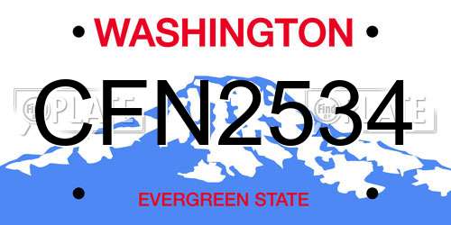 CFN2534 Washington License Plate
