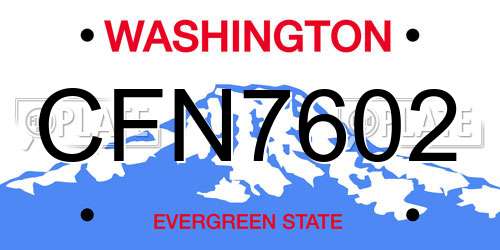 CFN7602 Washington License Plate