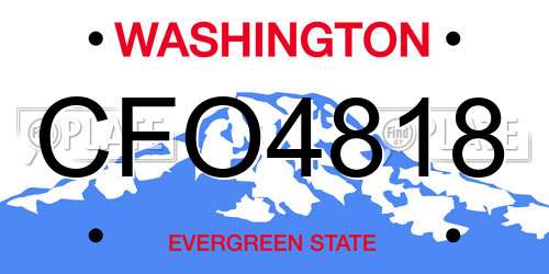CFO4818 Washington License Plate
