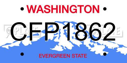 CFP1862 Washington License Plate