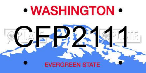 CFP2111 Washington License Plate