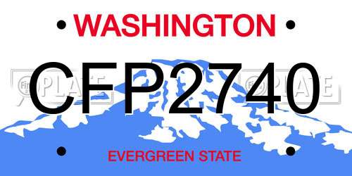 CFP2740 Washington License Plate