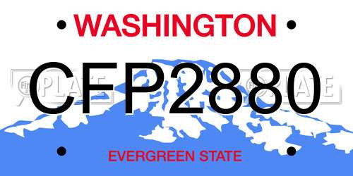 CFP2880 Washington License Plate