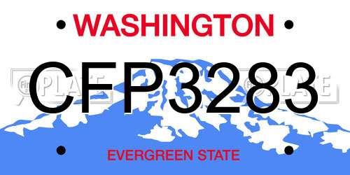 CFP3283 Washington License Plate