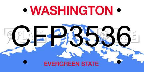 CFP3536 Washington License Plate