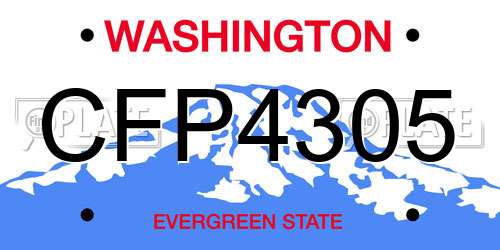 CFP4305 Washington License Plate