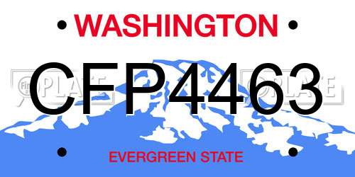 CFP4463 Washington License Plate