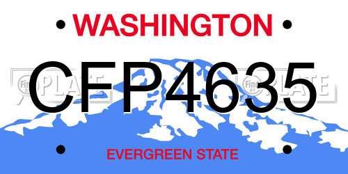 CFP4635 Washington License Plate