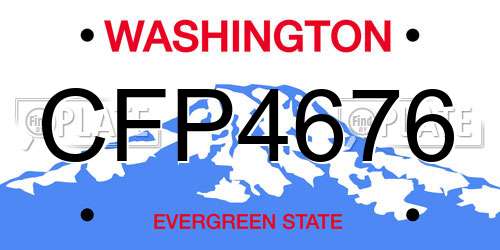 CFP4676 Washington License Plate