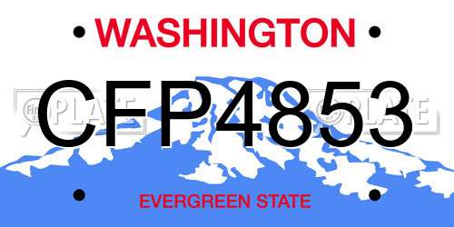 CFP4853 Washington License Plate