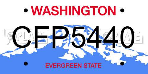 CFP5440 Washington License Plate