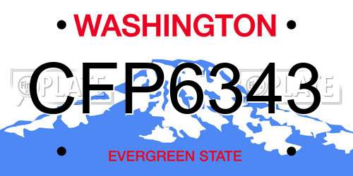 CFP6343 Washington License Plate
