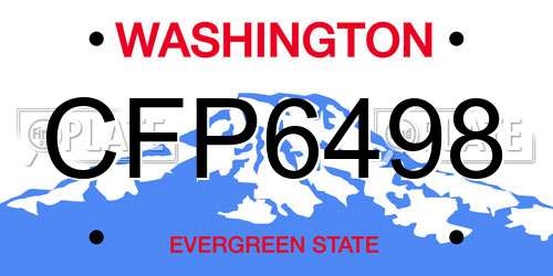 CFP6498 Washington License Plate