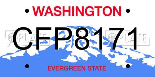 CFP8171 Washington License Plate