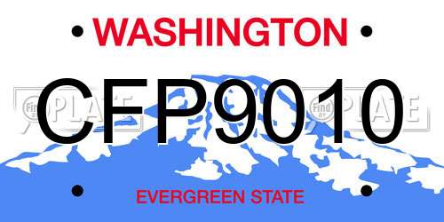 CFP9010 Washington License Plate
