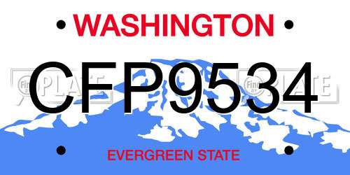 CFP9534 Washington License Plate