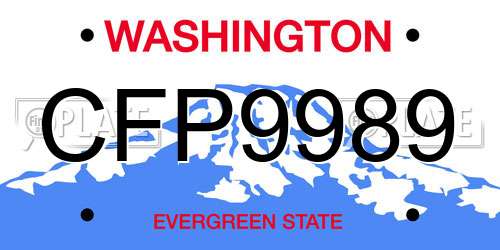 CFP9989 Washington License Plate