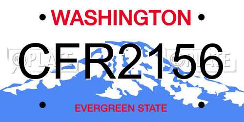 CFR2156 Washington License Plate