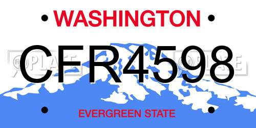 CFR4598 Washington License Plate