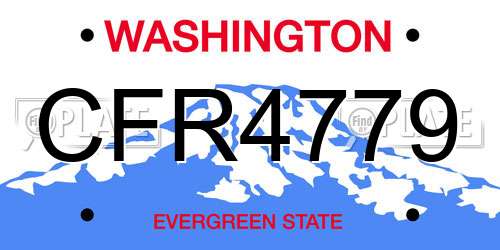 CFR4779 Washington License Plate